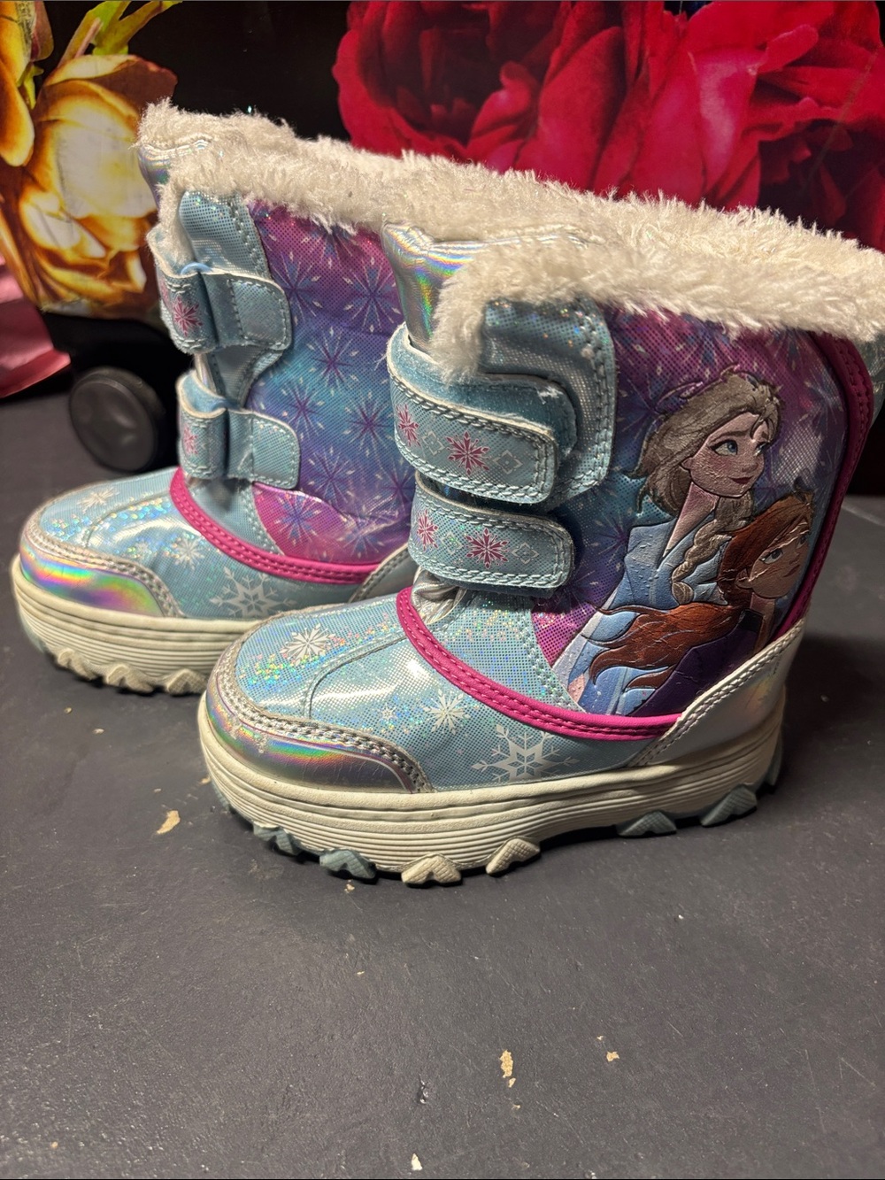 Girls' Snow Boots with Frozen 2 Characters - Blue & Pink